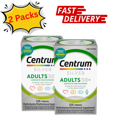2pk Centrum Silver Adults 50 Plus Multivitamin With Vitamin C, D & E, 125 Count