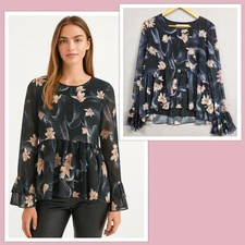 Coop Snake It Off All You Can Pleat Top S by Trelise Cooper Ruffle Whimsigoth