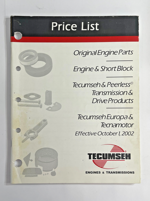 #ad #ad Original Tecumseh Parts Engine amp; Short Block Parts List Book Dated 2002 $7.50