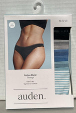 NEW 4 PACK of Women's Cotton Stretch Thong - Auden Assorted Color X-SMALL :