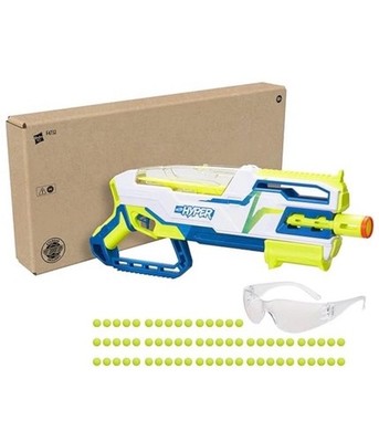 NERF Hyper Siege Bundle 50 Pump Action Blaster 110 FPS Velocity Eyewear