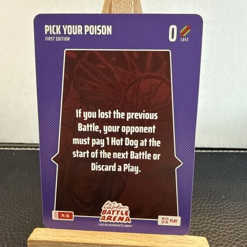 Pick Your Poison PL-36 1st Ed Play Card 2026 Bo Jackson Battle Arena