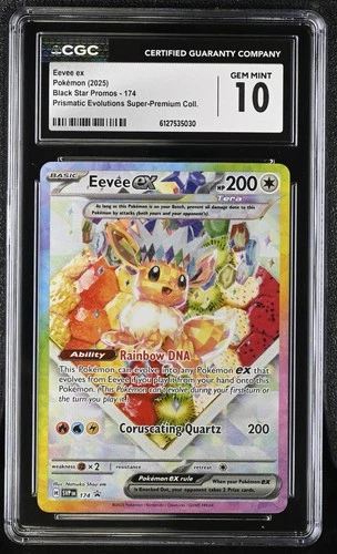 CGC 10 GEM MINT Eevee 174/SVP Black Star PROMO Prismatic Evolutions SPC Pokemon