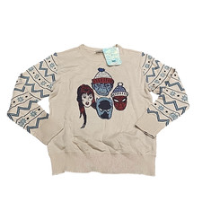 Kids Disney 100 Boys Girls Pullover Holiday Sweater Medium Size Beige