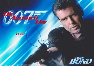 PIERCE BROSNAN 007 JAMES BOND AUTHENTIC SIGNED AUTOGRAPH FROM DIE ANOTHER DAY