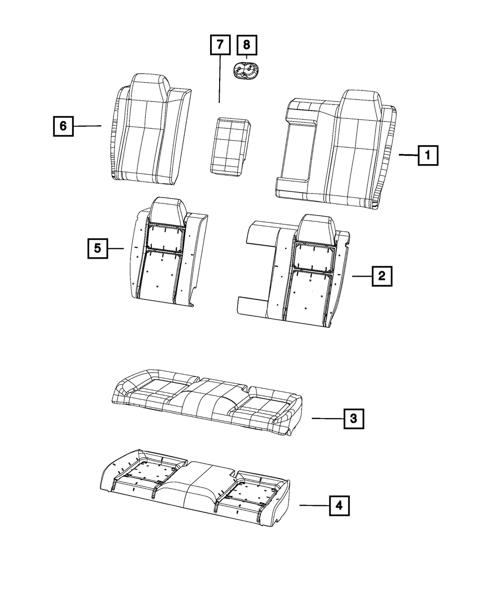 Genuine Mopar Rear Seat Back Cover 7ED83LV5AA