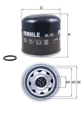 Lufttrocknerpatrone Druckluftanlage MAHLE AL 22 Anschraubfilter für 105 DAF CF
