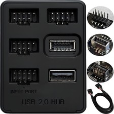 5 Ports Internal USB Hub, Motherboard 9pin USB 2.0 Header Splitter, USB 2.0 to U