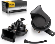 FARBIN Horns Auto Horn 12V Car Loud Dual-Tone Waterproof Electric Black 