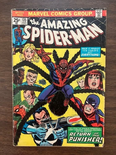 Amazing Spider-Man #135 1974 Marvel 2nd App Punisher 3.0 LOWER GRADE KEY