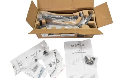 Ergotron LX Wall Mount Monitor Arm Silver 45-243-026 Single Monitor VESA