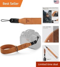 Adjustable Full-Grain Leather Camera Strap with Quick Release for Photographers