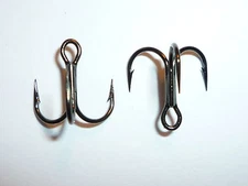 (50) VMC SHORT-SHANK 1X TREBLE HOOKS (SIZE 8) BLACK (9651BN) BULK 9651