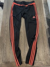 Womens Adidas Black Soccer Tapered Track Pants Small Pink 8/10