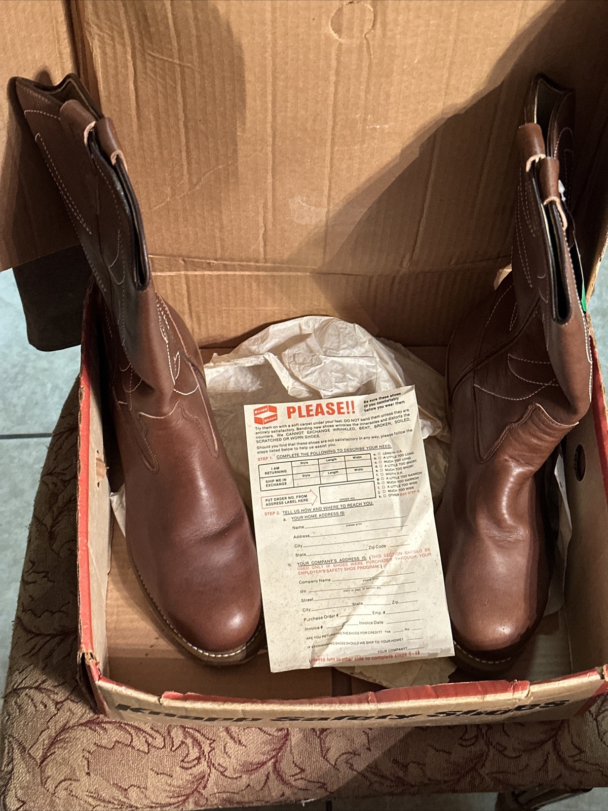 KNAPP Men's Steel Toe Safety Work Boots, Brown Leather, Steel Toe, Size