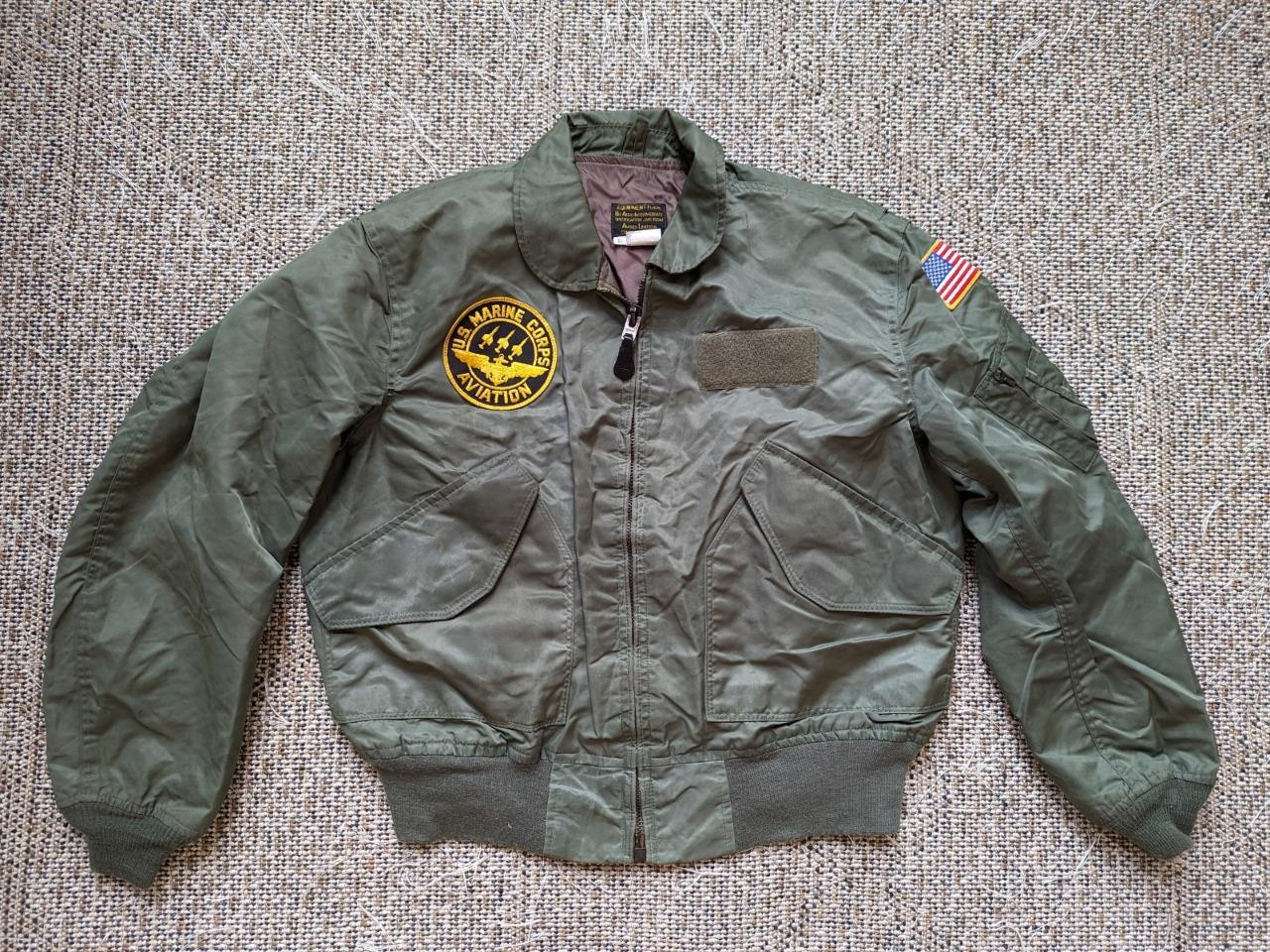 vintage USA made AVIREX bomber jacket L green CWU-36P flyers