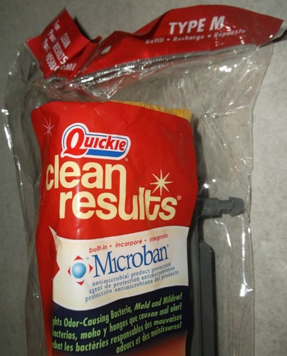 QUICKIE ROLLER MOP REFILL TYPE M CLEAN RESULTS MICROBAN SPONGE YELLOW CLEAN NEW - Picture 5 of 7