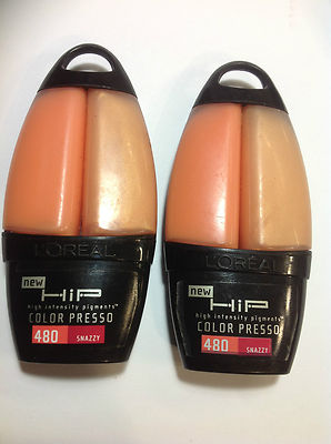 2 X L'Oreal HiP Color Presso Lip Gloss SNAZZY #480 NEW.