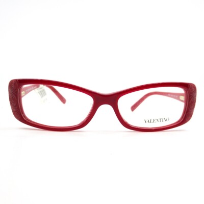 Valentino Eyeglass Frames Woman Red & Black Rectangular, 135, Made in Italy. Valentino VLX-131B Glasses RED-BDX Cystal Red - eye-oo.com main image 3