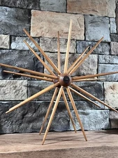 Antique Primative Wooden Yarn Winder Swift Decoration Treen 