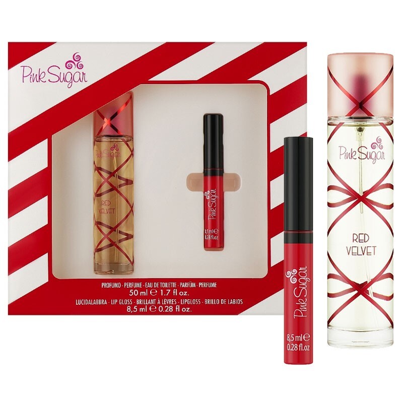 Aquolina Pink Sugar Red Velvet cofanetto donna profumo edt 50ml + lip gloss