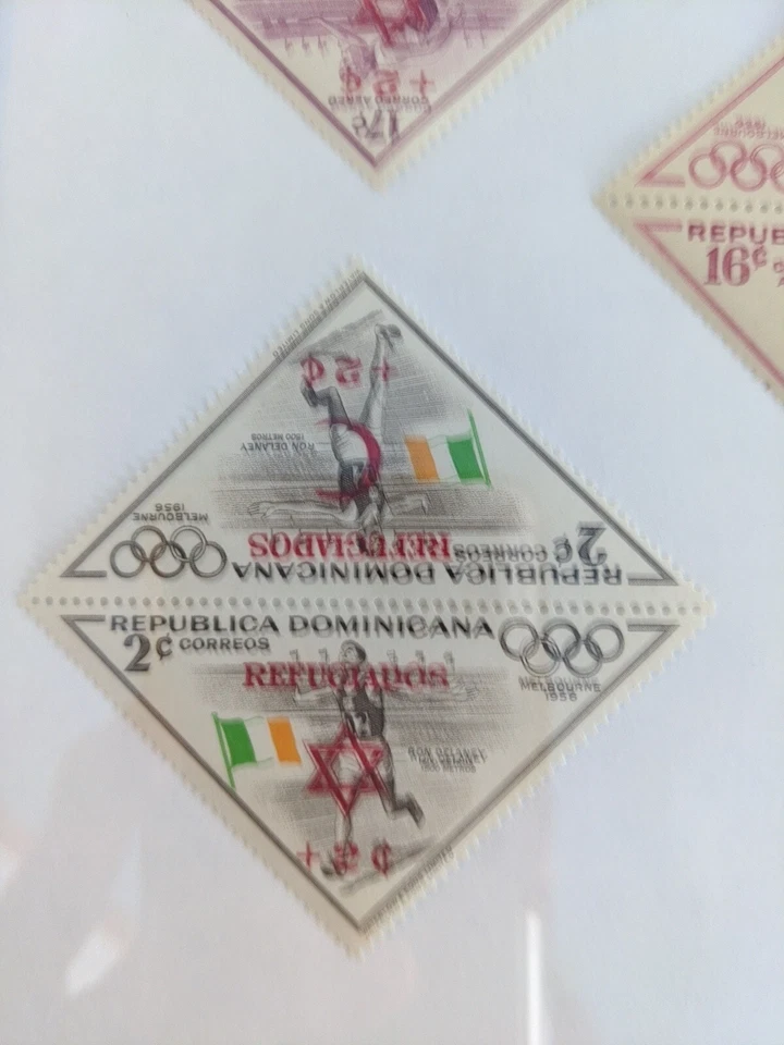 Colección de estampillas de los Juegos Olímpicos de Melbourne 1956 de la República Dominicana, sin usar  Foto 3 de 4