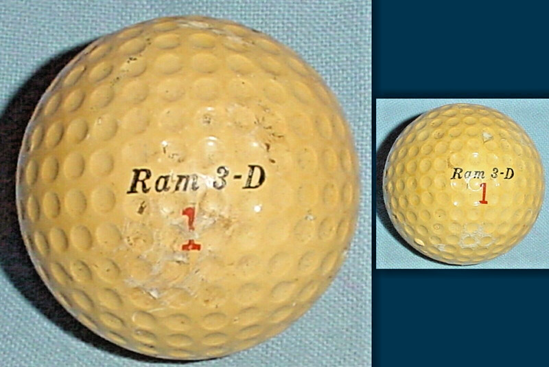 1 Vintage RAM 3-D #1 RAMION PLUS GOLF BALLl Made in USA