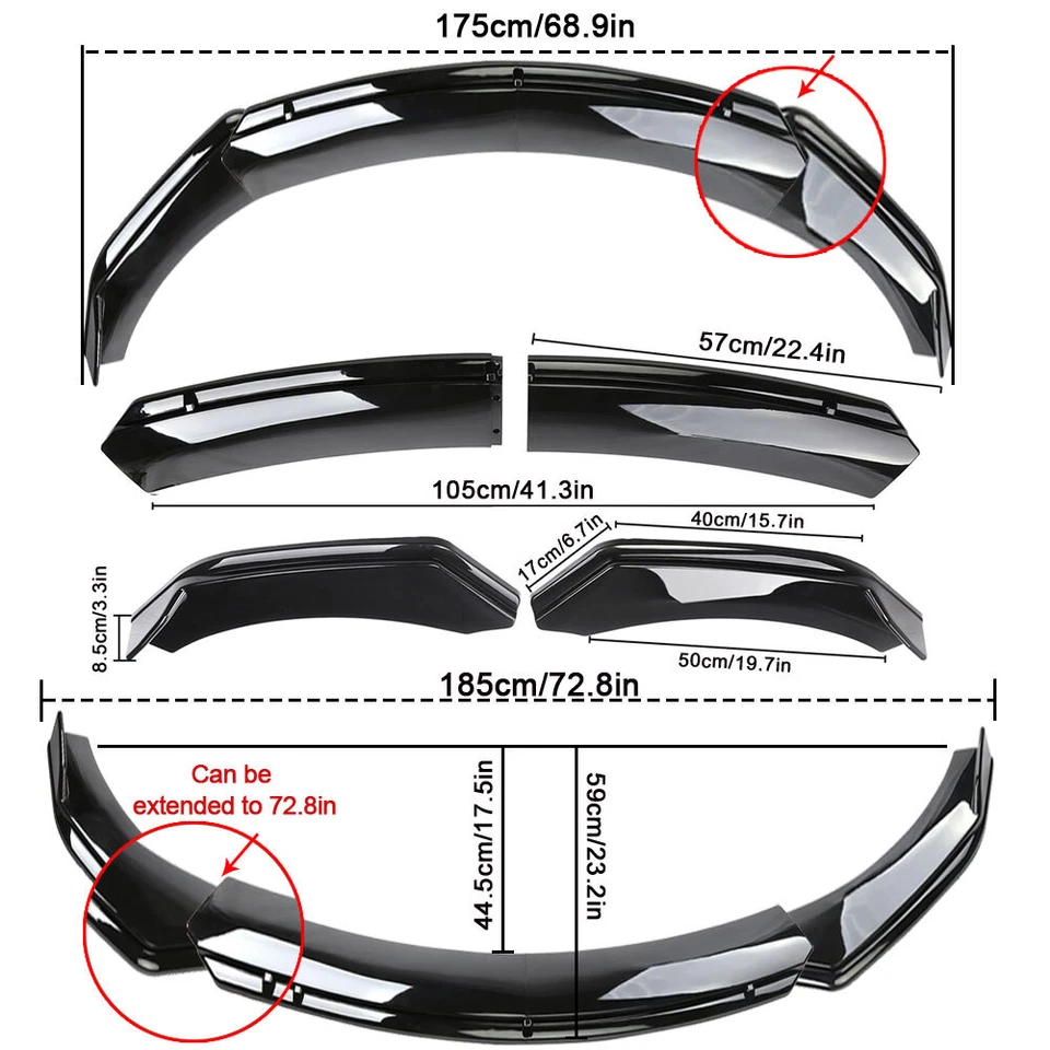 For Mercedes-Benz E Front Bumper Lip Body Kit Spoiler Splitter Gloss /Black Foto 3 de 4