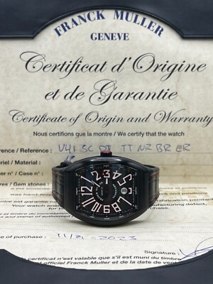Franck Muller Vanguard Titanium Black Red Dial V41 SC DT TT NR BR ER