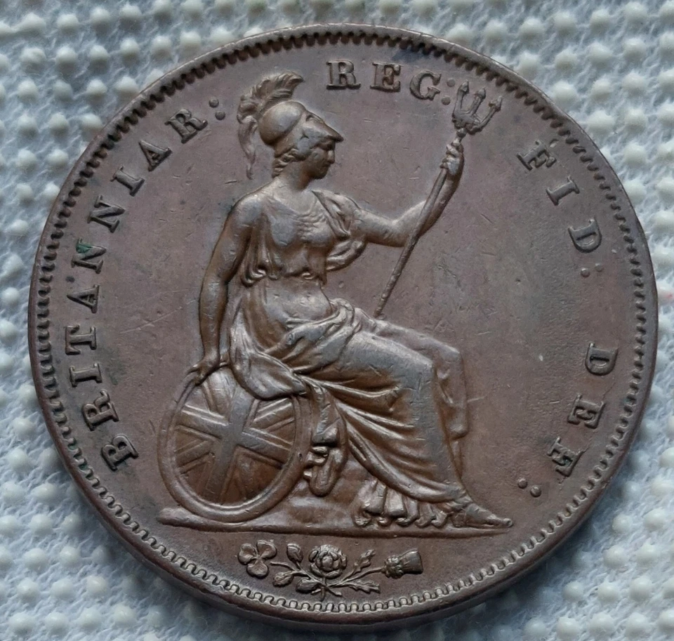 RARE VARIETY 1859 VICTORIA PENNY TIE RIBBON BETWEEN CURL & NECK HIGH GRADE P35 - Image 4 of 4