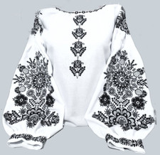 Vyshyvanka Embroidered Ukrainian Blouse white Sorochka Tradition shirt Any size