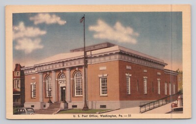 US Post Office Washington Pennsylvania Postcard