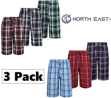 MENS 3 PACK LOUNGE SHORTS WOVEN COTTON PYJAMA SLEEP PJ SHORTS M L XL XXL BNWT