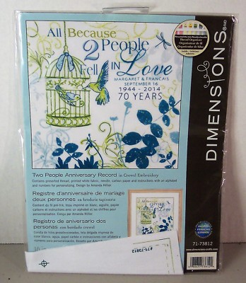 Crewel Dimensions Embroidery Kit Two People Anniversary Record 71-73812