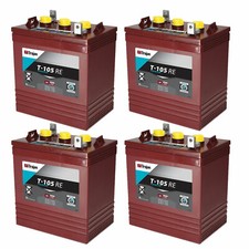 4x Trojan Deep Cycle Battery T105-RE 4 Renewable Energy 6V GC2 225Ah
