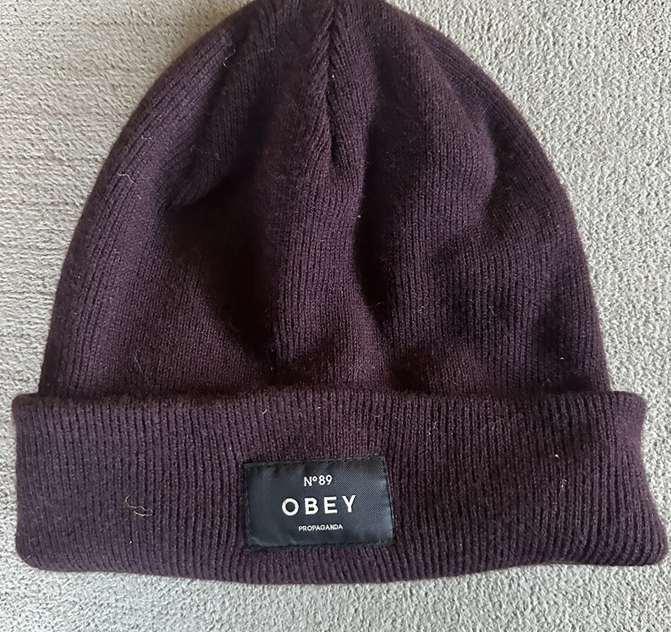 Gorro para adultos Obey Propaganda talla única gorra tejida púrpura ropa de calle sombrero para nieve * Foto 2 de 2