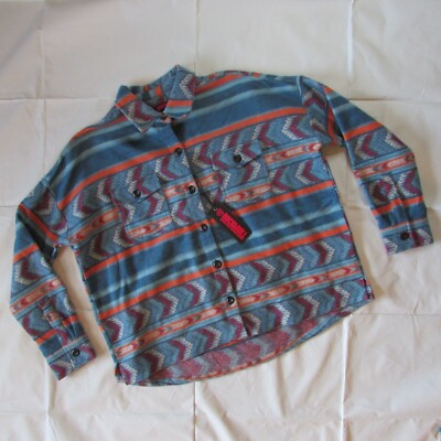 Rock & Roll Denim Women's XXL Boxy Fit Aztec Print Shirt Jacket Shacket
