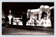 Postcard RPPC California San Francisco CA Golden Gate Expo Court Moon 1940s