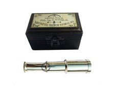 Solid Marine Brass Telescope Binoculars 7 -inch Best Gift With Leather Box ZSRL