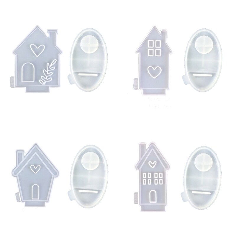 Silicone Love Heart House Candlestick Mold for DIY Resin Crafts