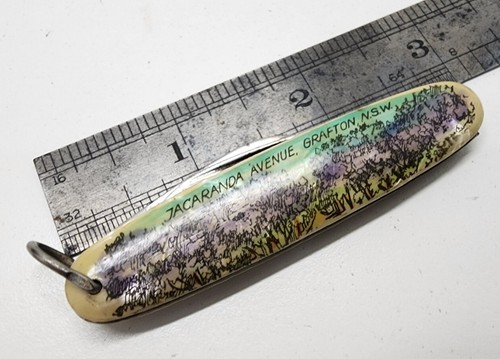 Vintage Pocket Knife Souvenir Grafton NSW German Steel Blade Keyring 3 Inch - Picture 6 of 6