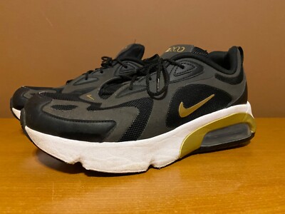 Nike Air Max 200 Running Shoes Youth 7Y Black Gold Athletic Sneakers  AT5627-003