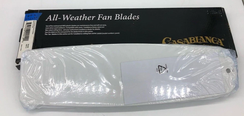 SET OF 5 Casablanca Fan ABS All Weather Replacement Blades in White - Image 4 of 4