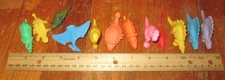 Lot Of 10 Vintage Dinosaur Figures Toys Figurines Rubbery Flexible Mini Steg Tri