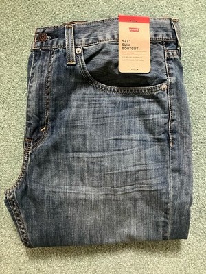 NWT Men s Levis 527 Slim Bootcut Medium Chipped/Washed Blue Jeans Size 34 x32 