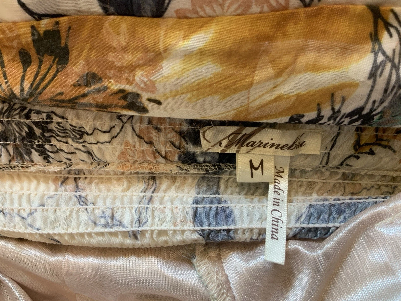 VETEMENTS Abito MARINEBLU con cintura floreale e volant TG. Medium