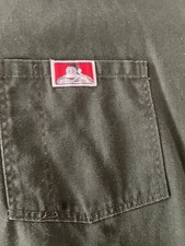 3x Ben Davis Shirt Mens Medium Military Green Half Zip Short Sleeve Made in USA