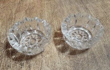 Set of 2 Clear Glass Candle Holders for Taper, Votive  Tea Light Fits Together