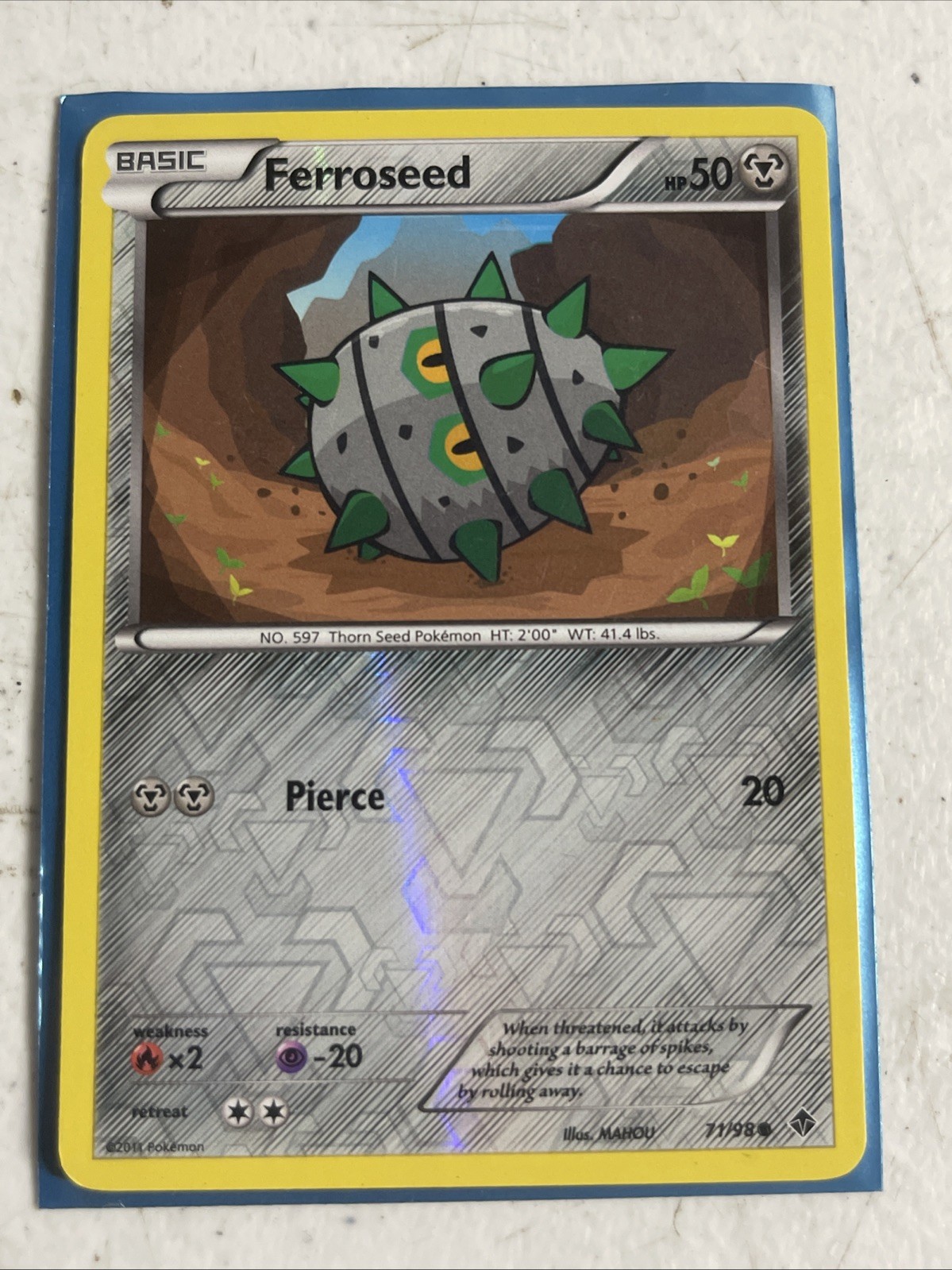 Pokemon - Ferroseed - 71/98 - Common - Reverse Holo - Emerging Powers -