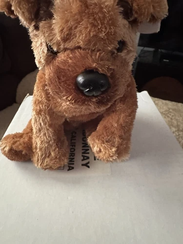 TY Classic Plush HUTCH the DOG Red Collar Brown Stuffed Animal 12" Toy 2004 VTG